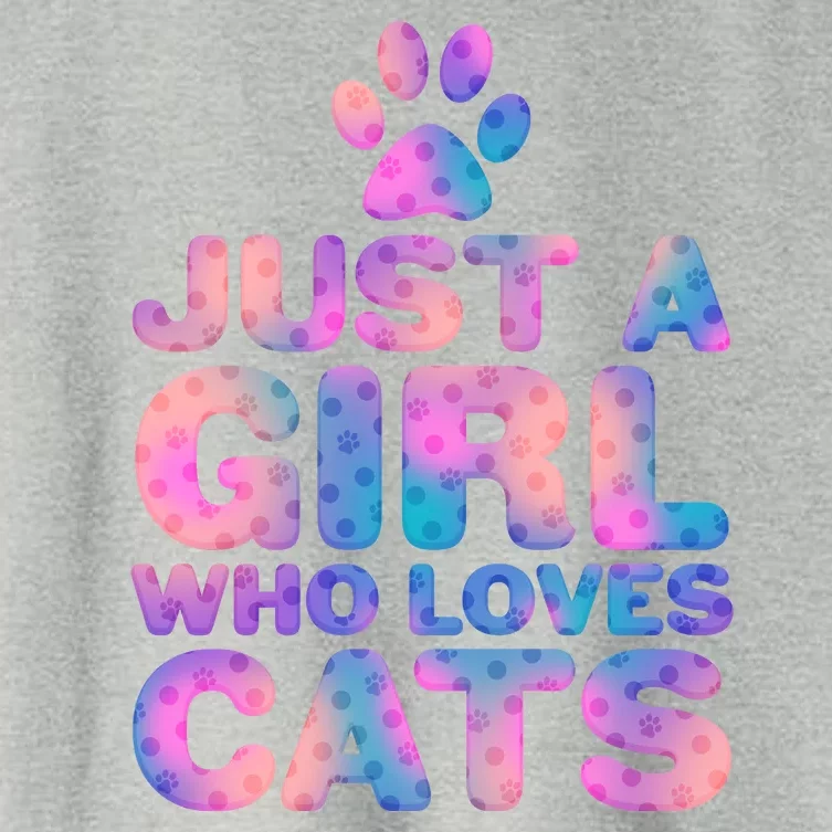 Funny Cute Just A Girl Who Loves Cats Women's Crop Top Tee