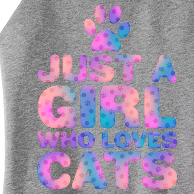 Funny Cute Just A Girl Who Loves Cats Women’s Perfect Tri Rocker Tank