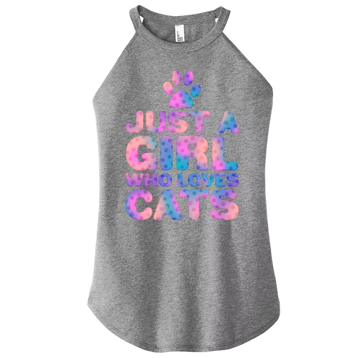 Funny Cute Just A Girl Who Loves Cats Women’s Perfect Tri Rocker Tank