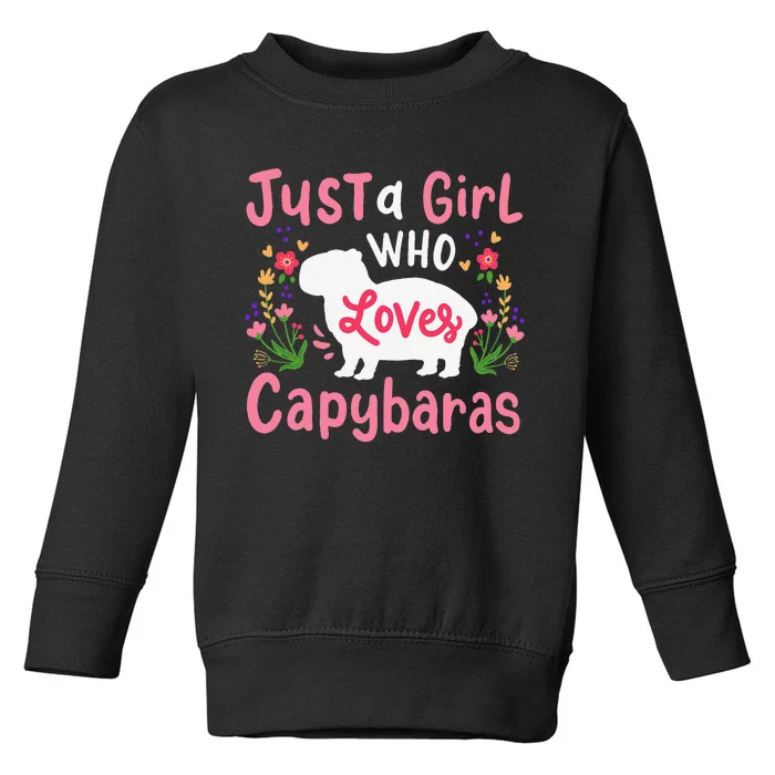 Funny Capybara Just a  Who Loves Capybaras Toddler Sweatshirt