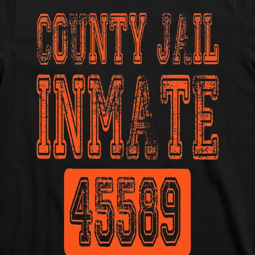 Funny County Jail Inmate Prisoner Costume Party Orange T-Shirt