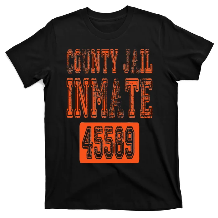 Funny County Jail Inmate Prisoner Costume Party Orange T-Shirt