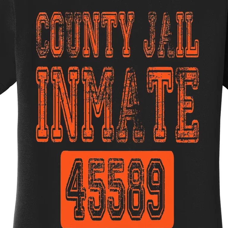 Funny County Jail Inmate Prisoner Costume Party Orange Women's T-Shirt