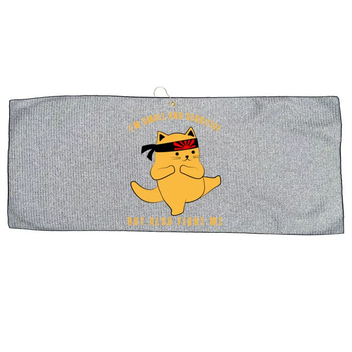 Fun Cat Joke | Im Small And Sensitive But Also Fight Me Large Microfiber Waffle Golf Towel