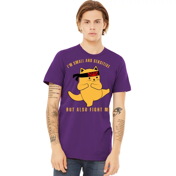 Fun Cat Joke | Im Small And Sensitive But Also Fight Me Premium T-Shirt