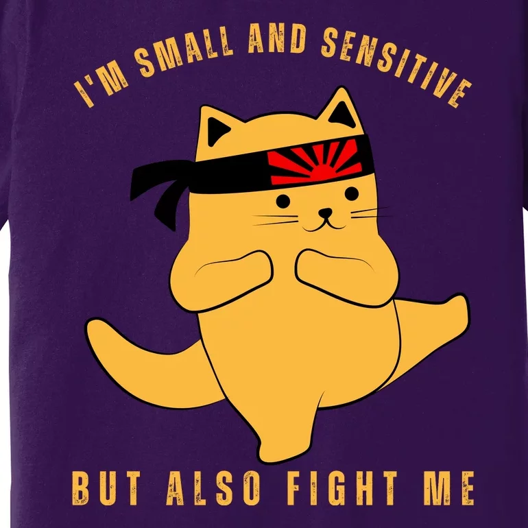 Fun Cat Joke | Im Small And Sensitive But Also Fight Me Premium T-Shirt