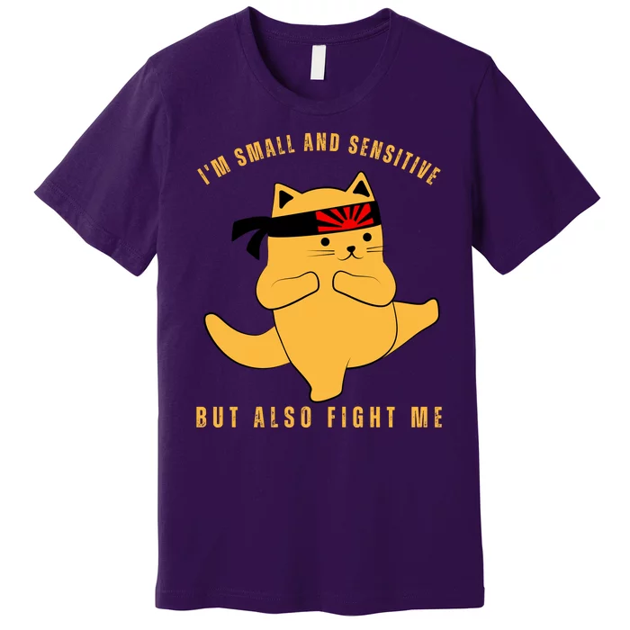 Fun Cat Joke | Im Small And Sensitive But Also Fight Me Premium T-Shirt