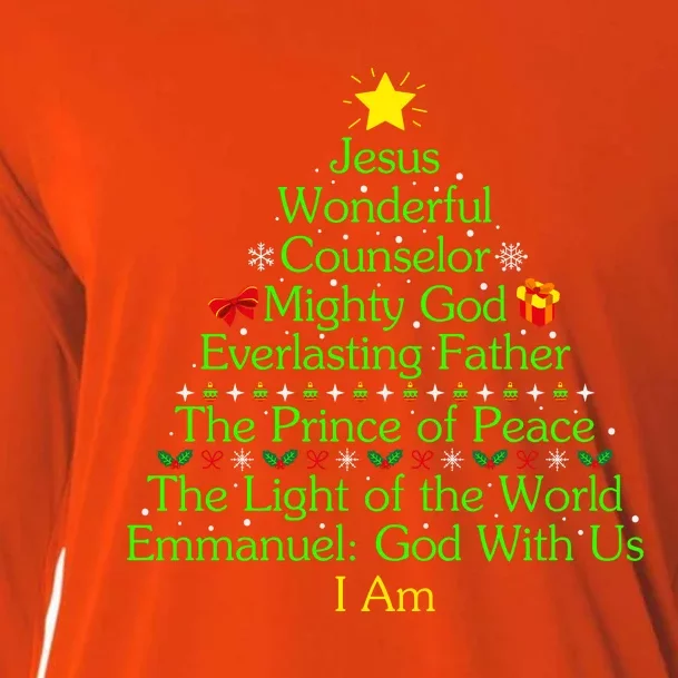 Funny Christmas Jesus Wonderful Counselor Mighty God Cooling Performance Long Sleeve Crew