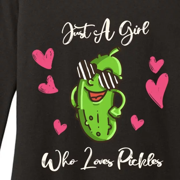 Fun Cute Just A Who Loves Pickles Gift Womens CVC Long Sleeve Shirt