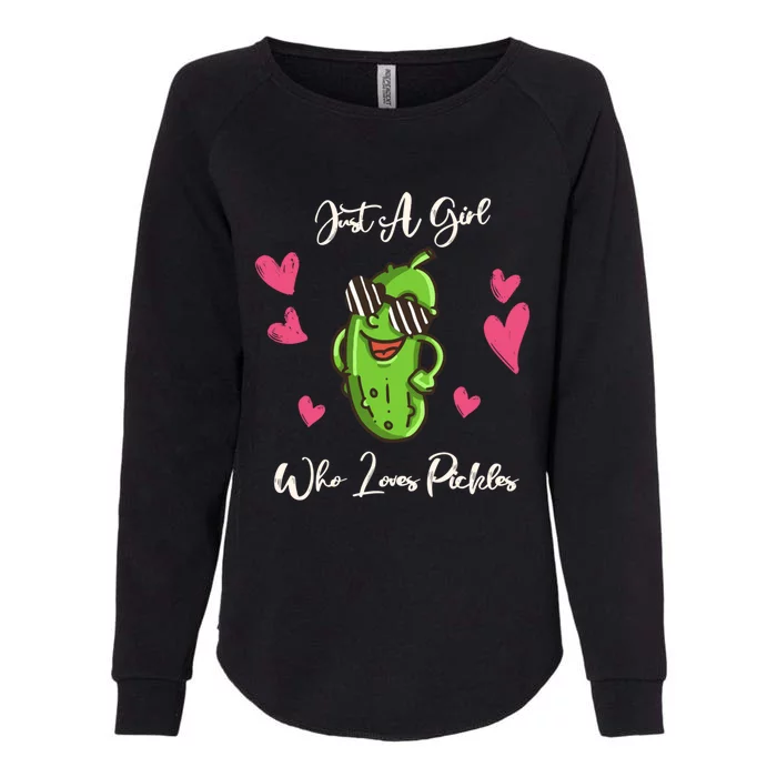 Fun Cute Just A Who Loves Pickles Gift Womens California Wash Sweatshirt