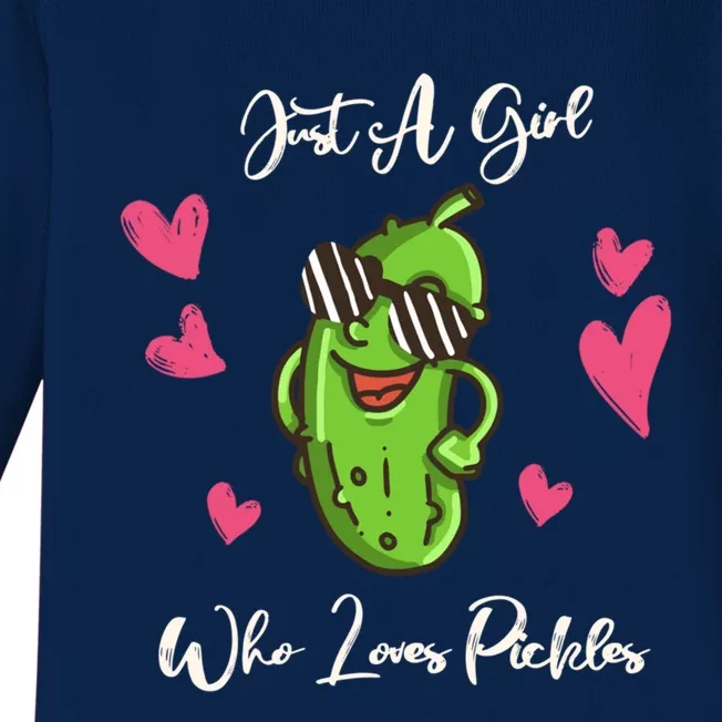 Fun Cute Just A Who Loves Pickles Gift Baby Long Sleeve Bodysuit