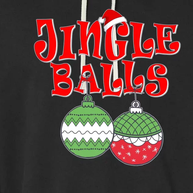 Funny Christmas Jingle Balls Matching Couples Shirts Garment-Dyed Fleece Hoodie