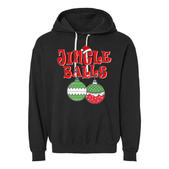 Funny Christmas Jingle Balls Matching Couples Shirts Garment-Dyed Fleece Hoodie