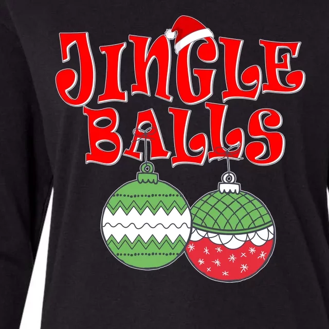 Funny Christmas Jingle Balls Matching Couples Shirts Womens Cotton Relaxed Long Sleeve T-Shirt