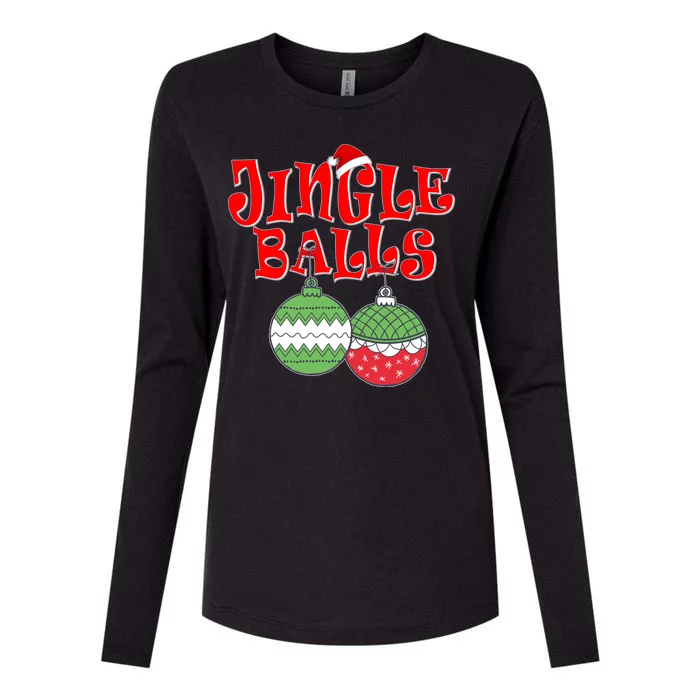 Funny Christmas Jingle Balls Matching Couples Shirts Womens Cotton Relaxed Long Sleeve T-Shirt