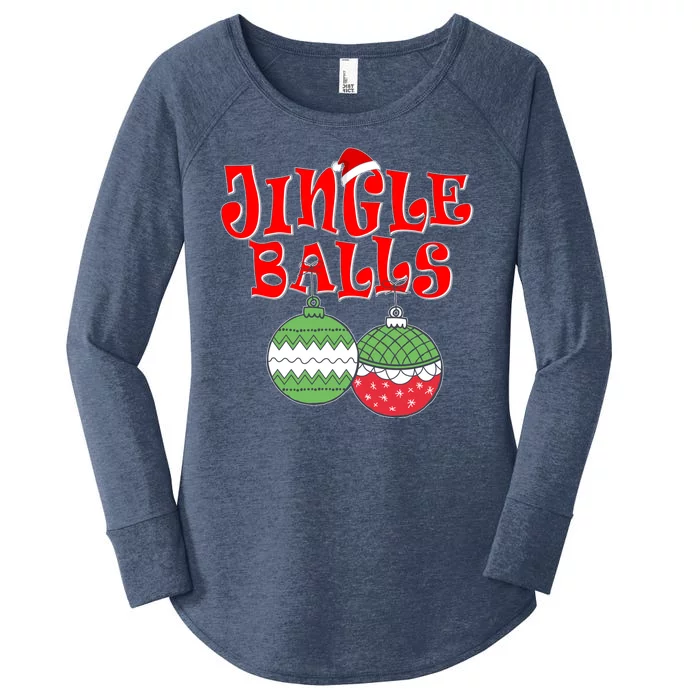 Funny Christmas Jingle Balls Matching Couples Shirts Women's Perfect Tri Tunic Long Sleeve Shirt