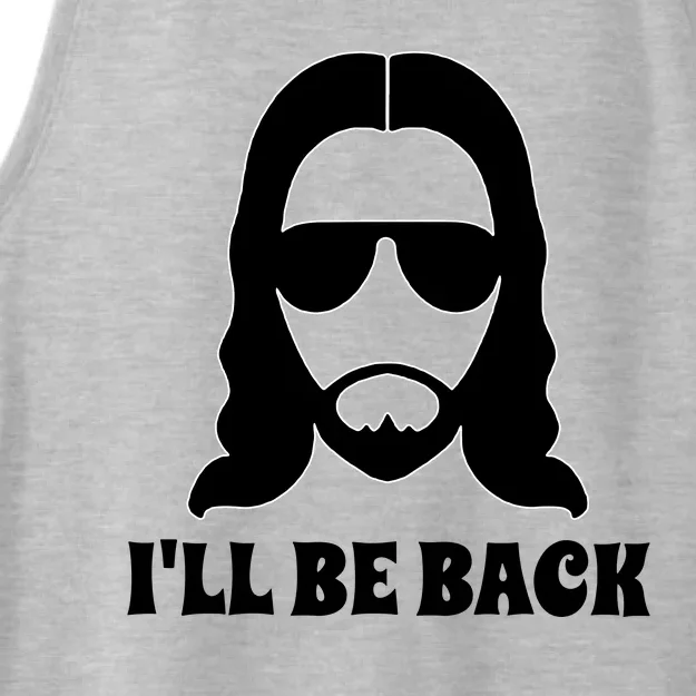 Funny Christian Jesus I'll Be Back Ladies Tri-Blend Wicking Tank