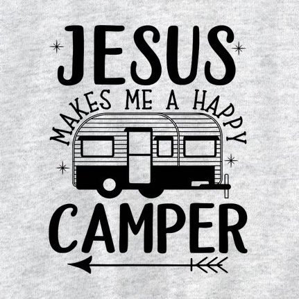 Funny Christian Jesus Makes Me A Happy Camper Kids Sweatshirt