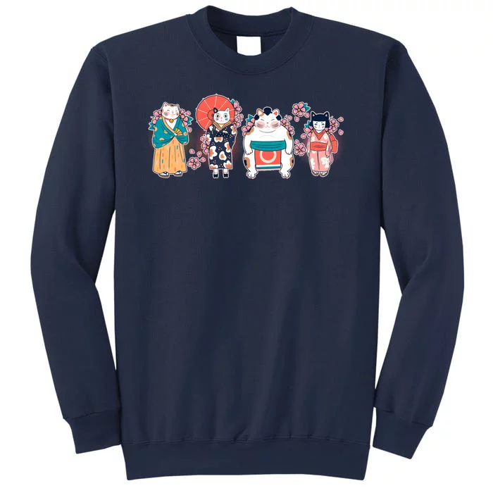 Funny Cute Japanese Cat Neko Family Sweatshirt