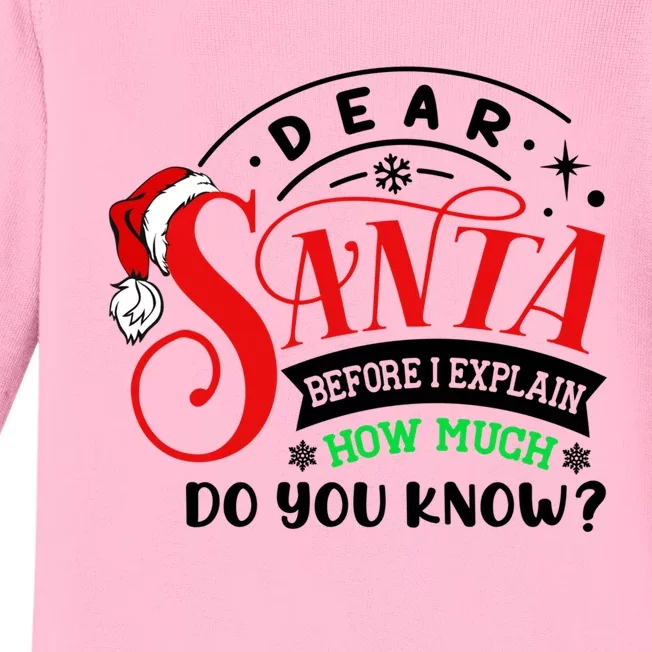 Funny Christmas Joke Santa Dear Santa I Can Explain Gift Baby Long Sleeve Bodysuit