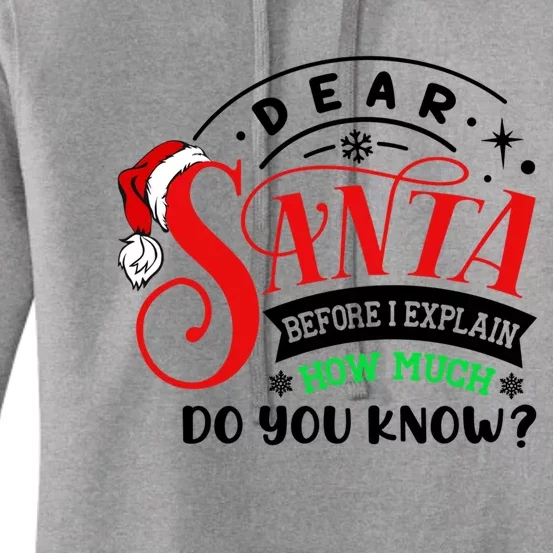 Funny Christmas Joke Santa Dear Santa I Can Explain Gift Women's Pullover Hoodie