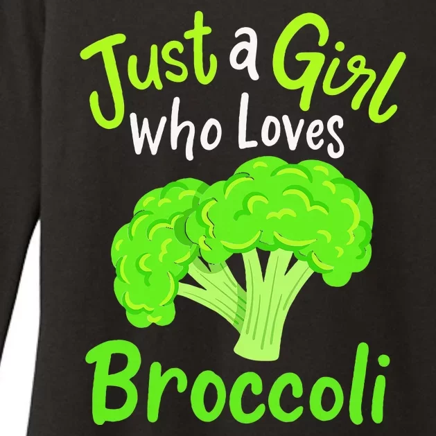 Fun Cute Just A Girl Who Loves Broccoli Womens CVC Long Sleeve Shirt