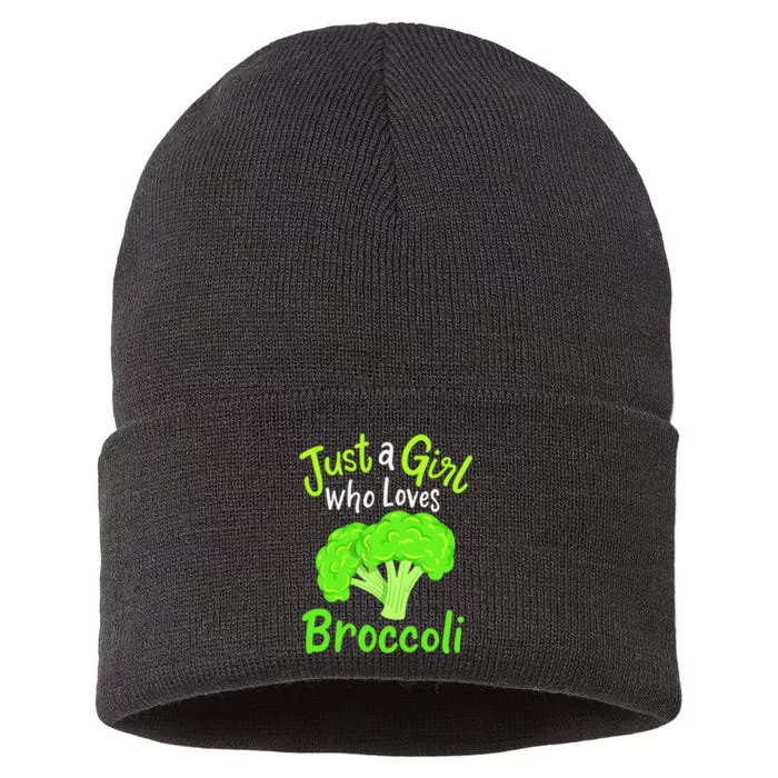 Fun Cute Just A Girl Who Loves Broccoli Sustainable Knit Beanie