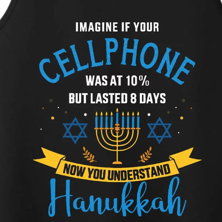 Funny cellphone jewish hanukkah chanukah Performance Tank