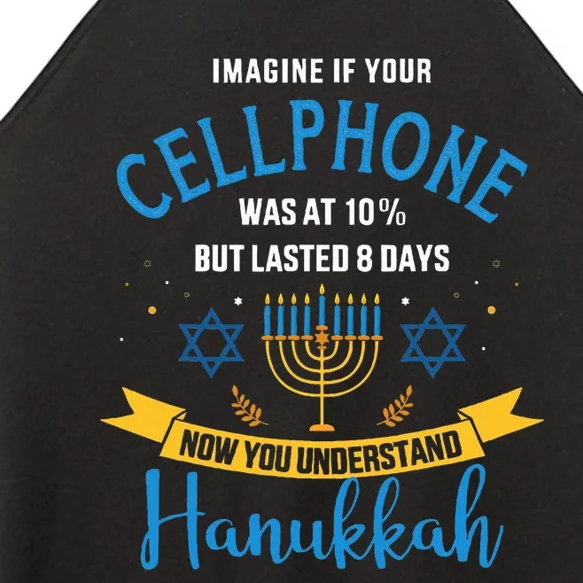 Funny cellphone jewish hanukkah chanukah Women’s Perfect Tri Rocker Tank