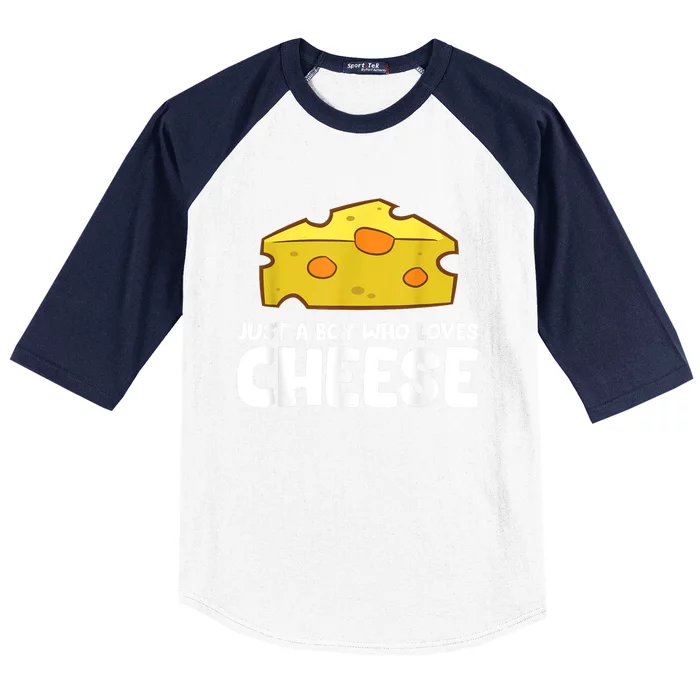 Funny Cheese Just A Boy Who Loves Cheese Baseball Sleeve Shirt