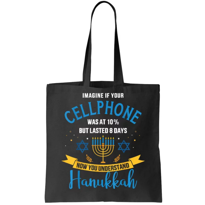 Funny Cellphone Jewish Hanukkah Chanukah Tote Bag