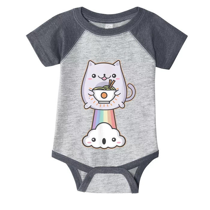 Farting Cat Japanese Ramen Noodle Kawaii Anime Gift Infant Baby Jersey Bodysuit