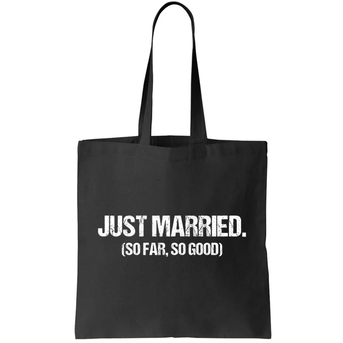 Funny Couple Just Married Tote Bag