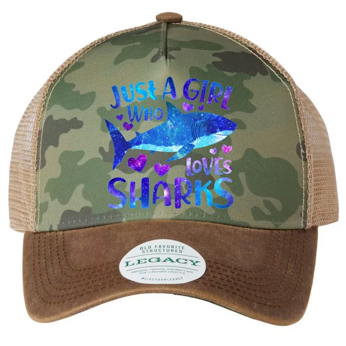 Funny Cute Just A Girl Who Loves Sharks Legacy Tie Dye Trucker Hat