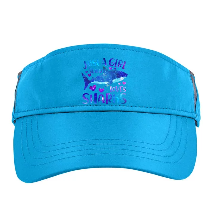 Funny Cute Just A Girl Who Loves Sharks Adult Drive Performance Visor