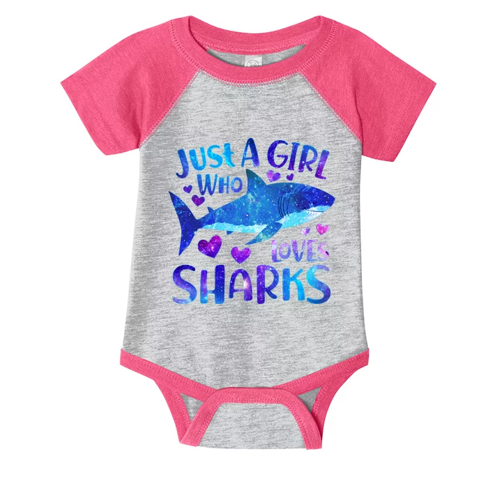 Funny Cute Just A Girl Who Loves Sharks Infant Baby Jersey Bodysuit