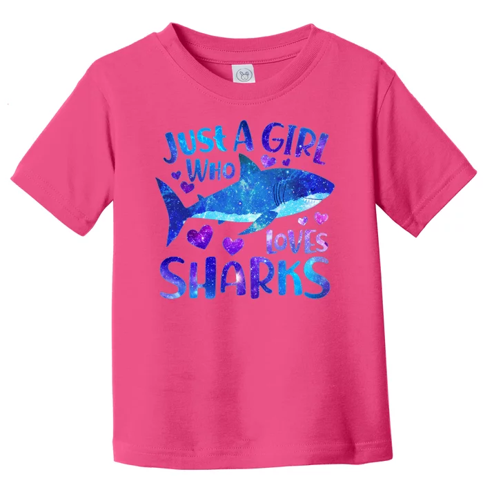 Funny Cute Just A Girl Who Loves Sharks Toddler T-Shirt