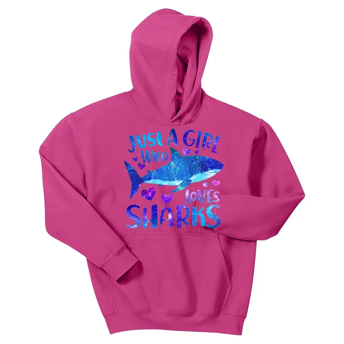 Funny Cute Just A Girl Who Loves Sharks Kids Hoodie