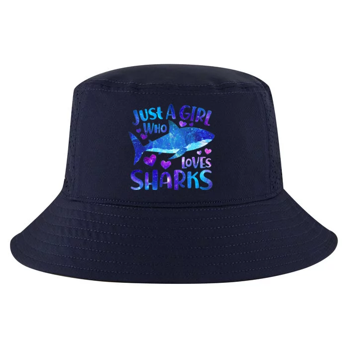 Funny Cute Just A Girl Who Loves Sharks Cool Comfort Performance Bucket Hat