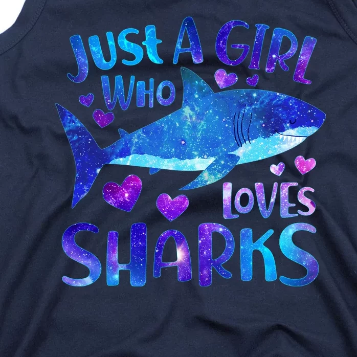 Funny Cute Just A Girl Who Loves Sharks Tank Top