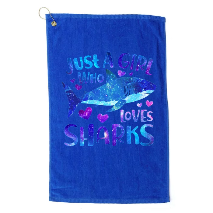 Funny Cute Just A Girl Who Loves Sharks Platinum Collection Golf Towel