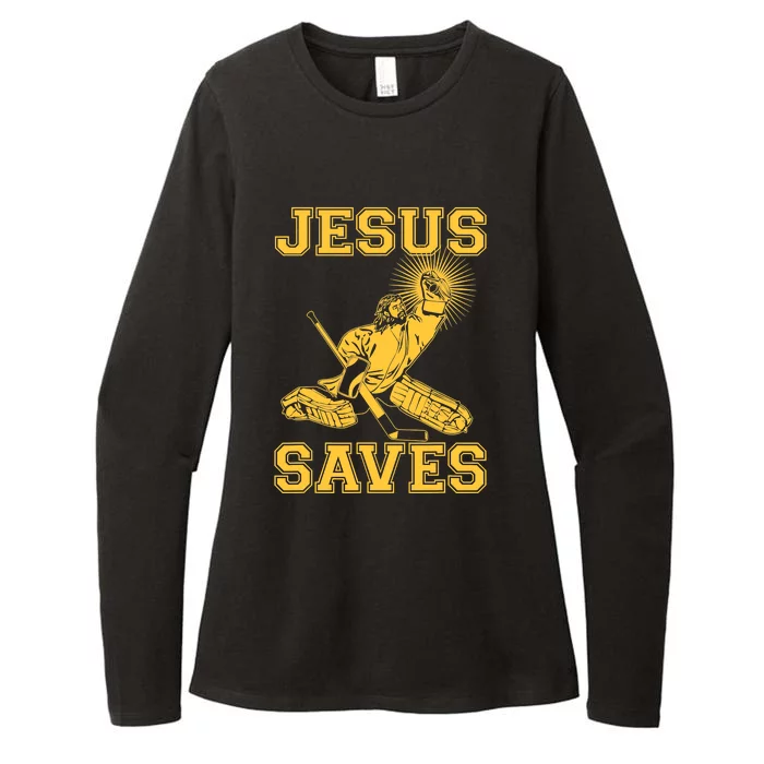 Funny Christian Jesus Saves Hockey Womens CVC Long Sleeve Shirt