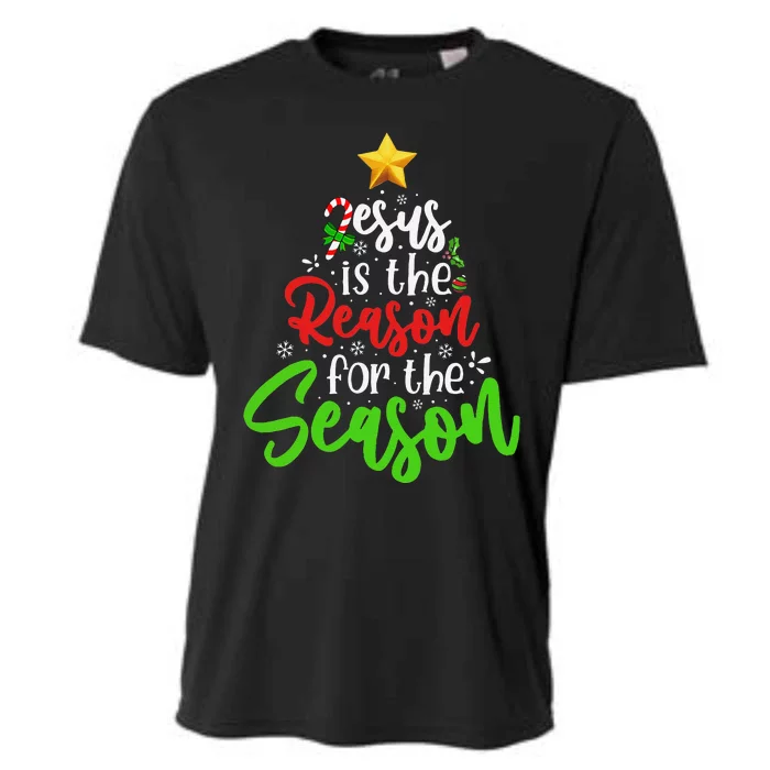 Funny Christian Jesus The Reason Christmas Stocking Stuffer Cooling Performance Crew T-Shirt