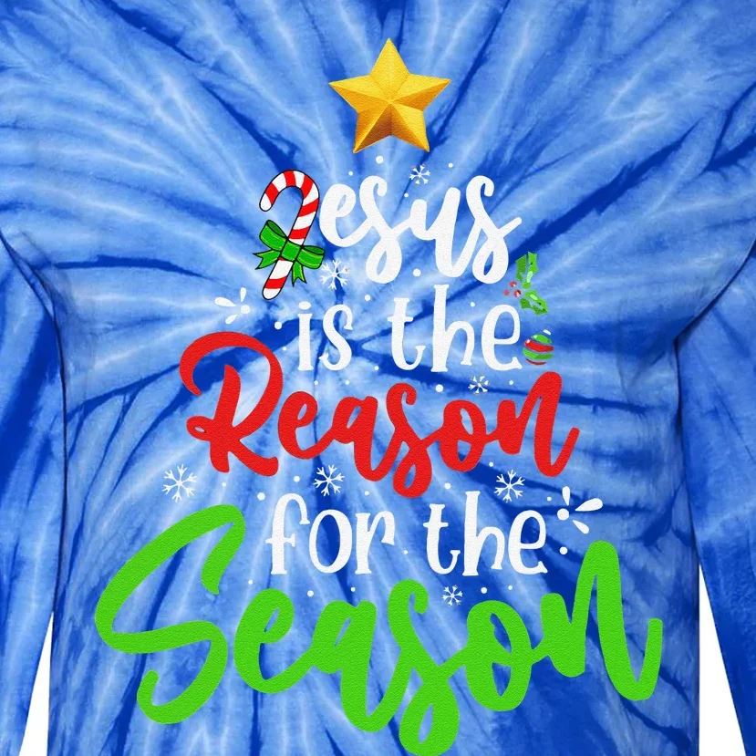 Funny Christian Jesus The Reason Christmas Stocking Stuffer Tie-Dye Long Sleeve Shirt