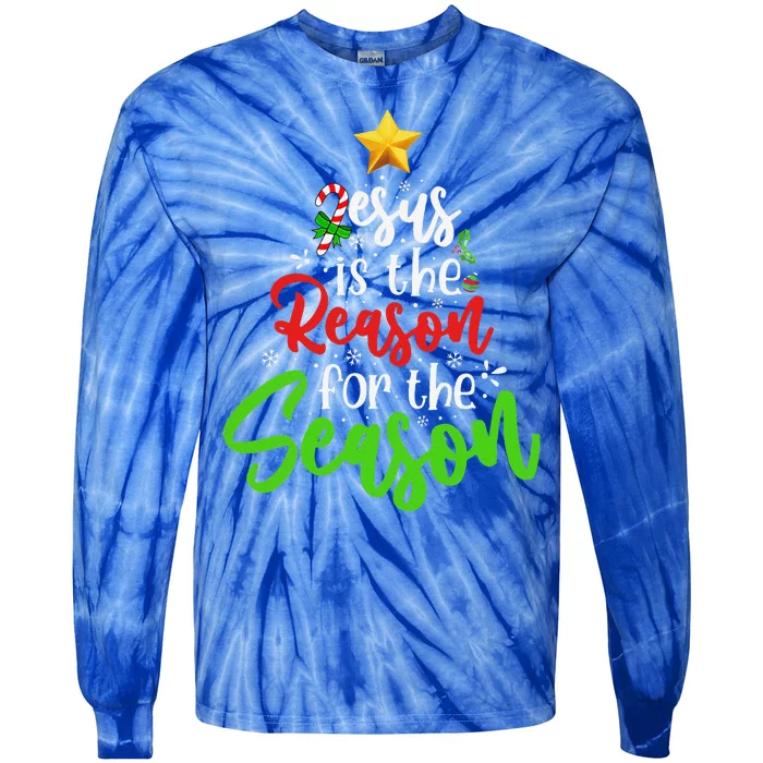 Funny Christian Jesus The Reason Christmas Stocking Stuffer Tie-Dye Long Sleeve Shirt