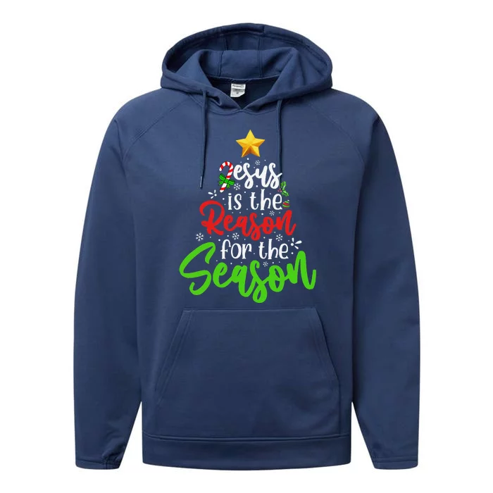 Funny Christian Jesus The Reason Christmas Stocking Stuffer Performance Fleece Hoodie