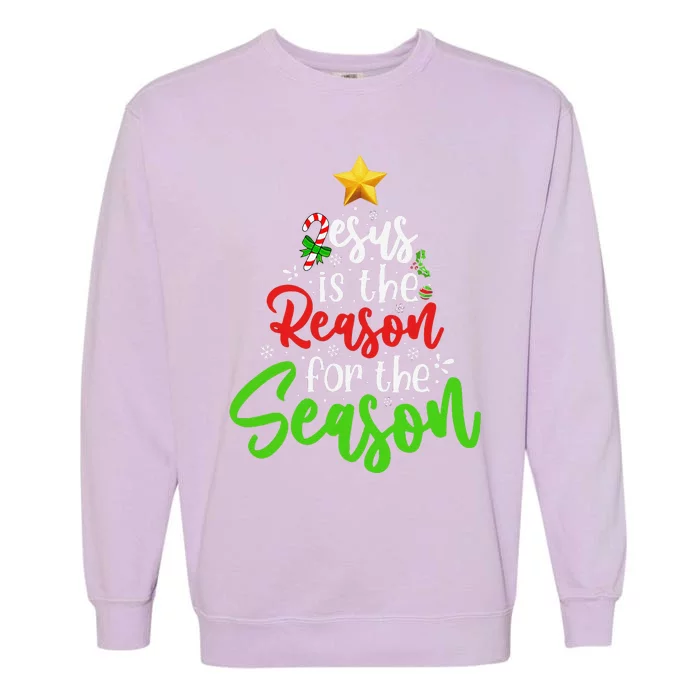 Funny Christian Jesus The Reason Christmas Stocking Stuffer Garment-Dyed Sweatshirt