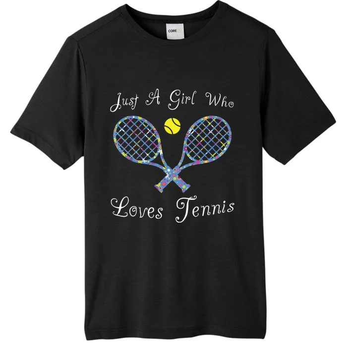 Fun Cute Just A Girl Who Loves Tennis Player ChromaSoft Performance T-Shirt