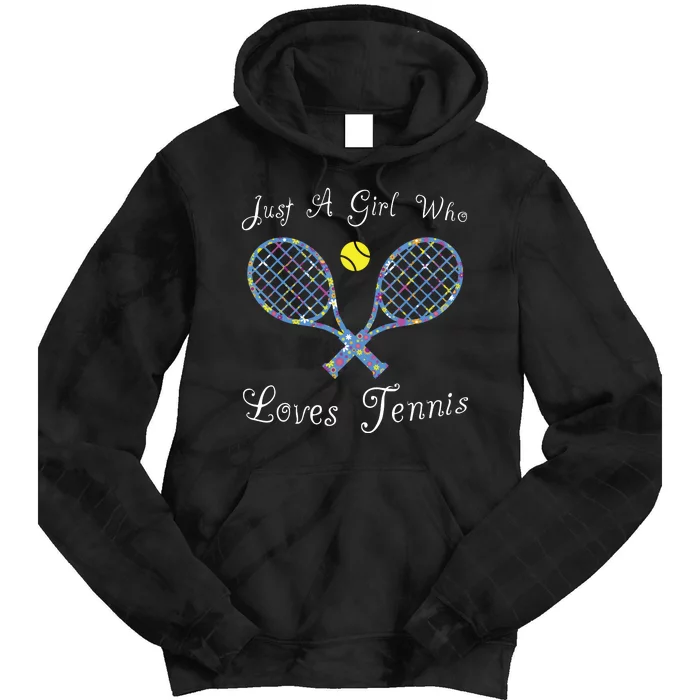 Fun Cute Just A Girl Who Loves Tennis Player Tie Dye Hoodie