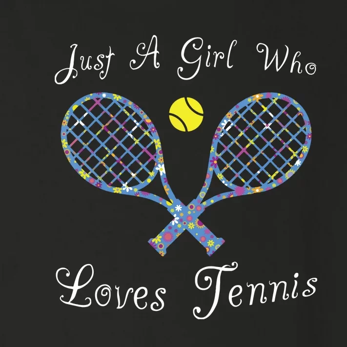 Fun Cute Just A Girl Who Loves Tennis Player Toddler Long Sleeve Shirt